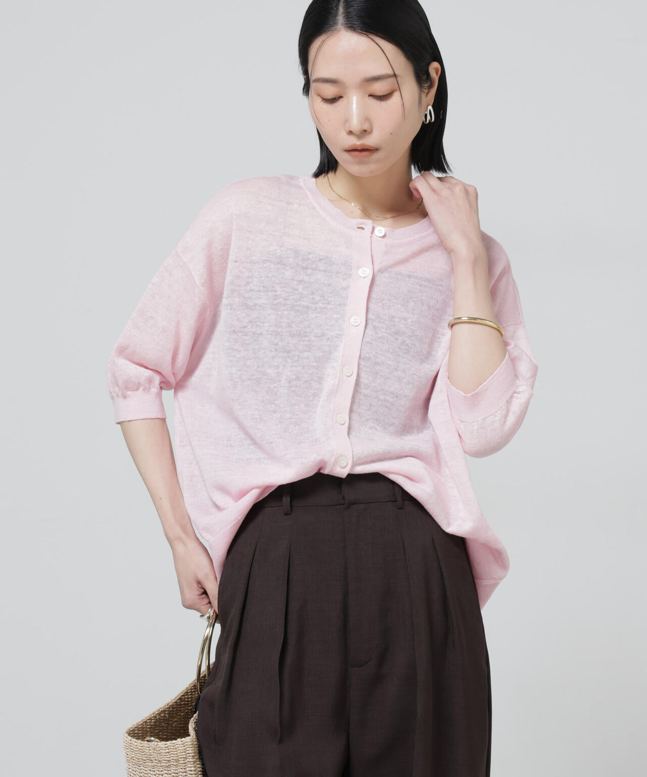 European Flax 2wayオーバーニットトップス