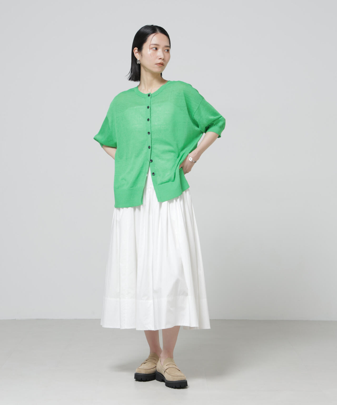 European Flax 2way オーバー ニット トップス
