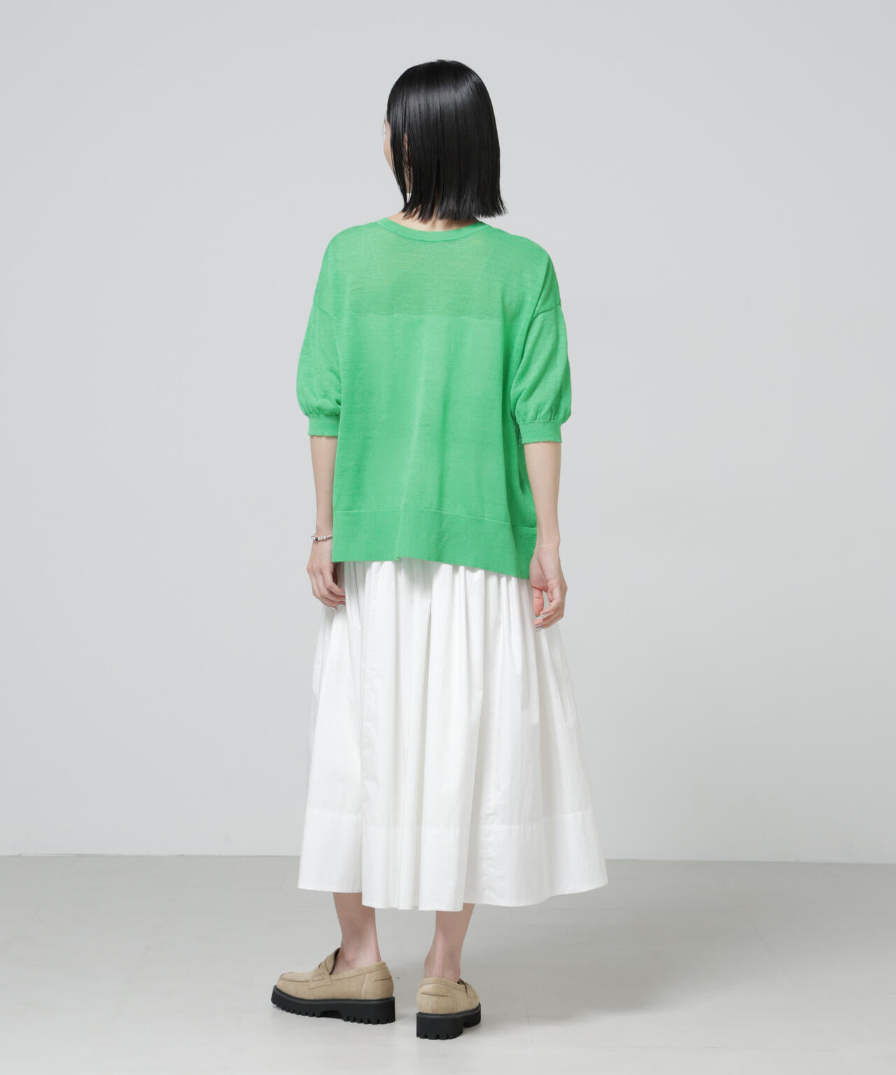 European Flax 2way オーバー ニット トップス
