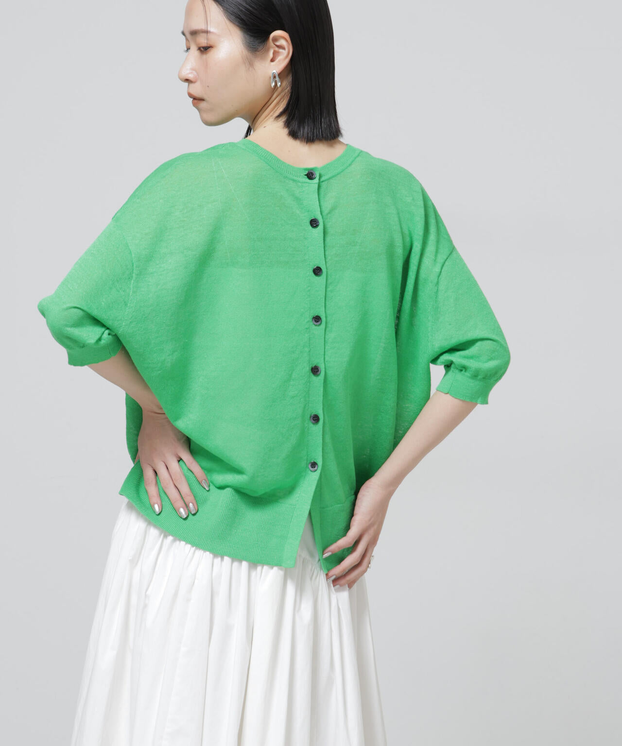 European Flax 2way オーバー ニット トップス