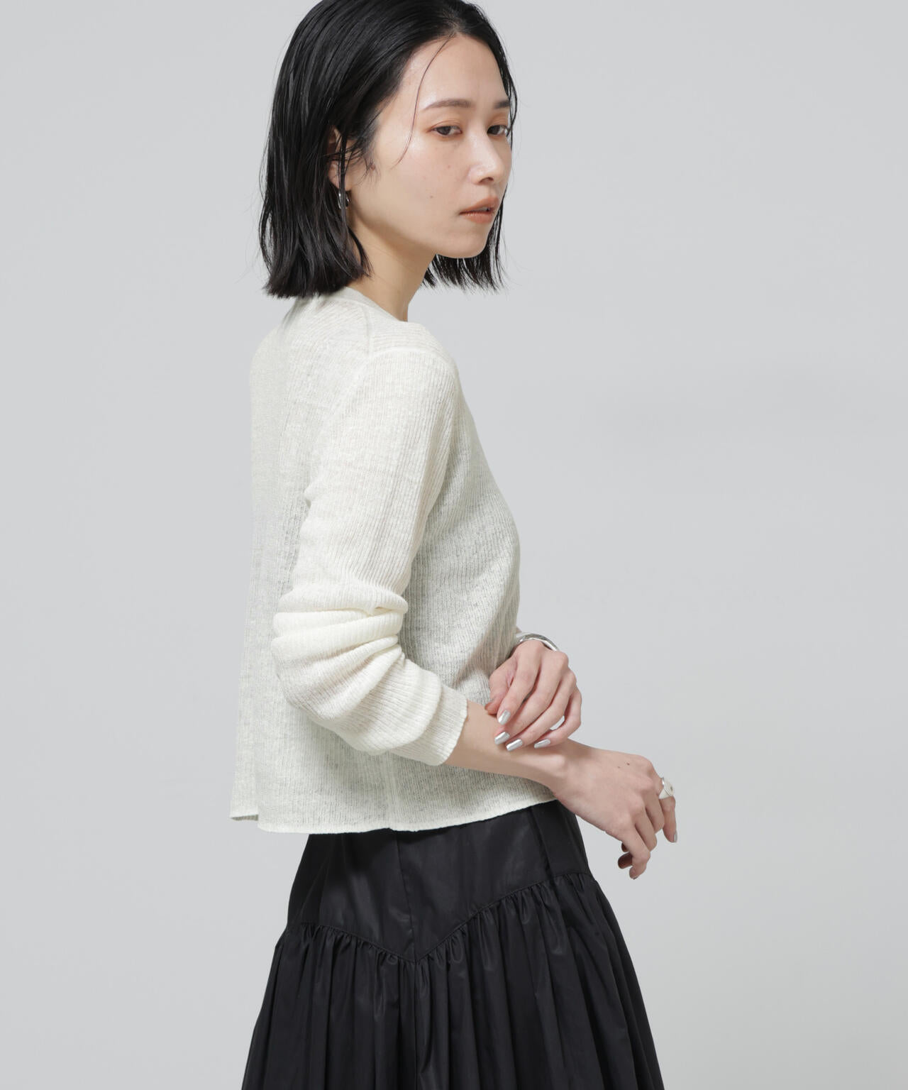 European Flax リブカーディガン 6696122320