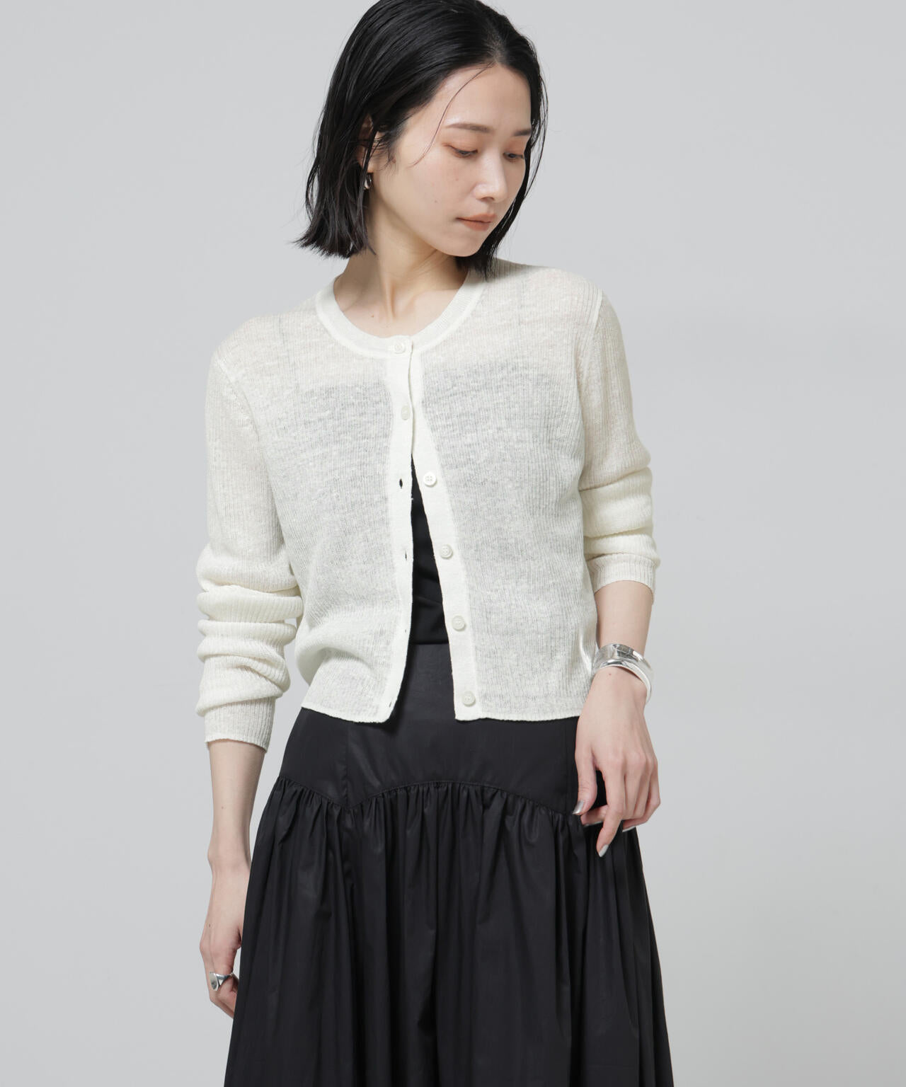 European Flax リブカーディガン 6696122320