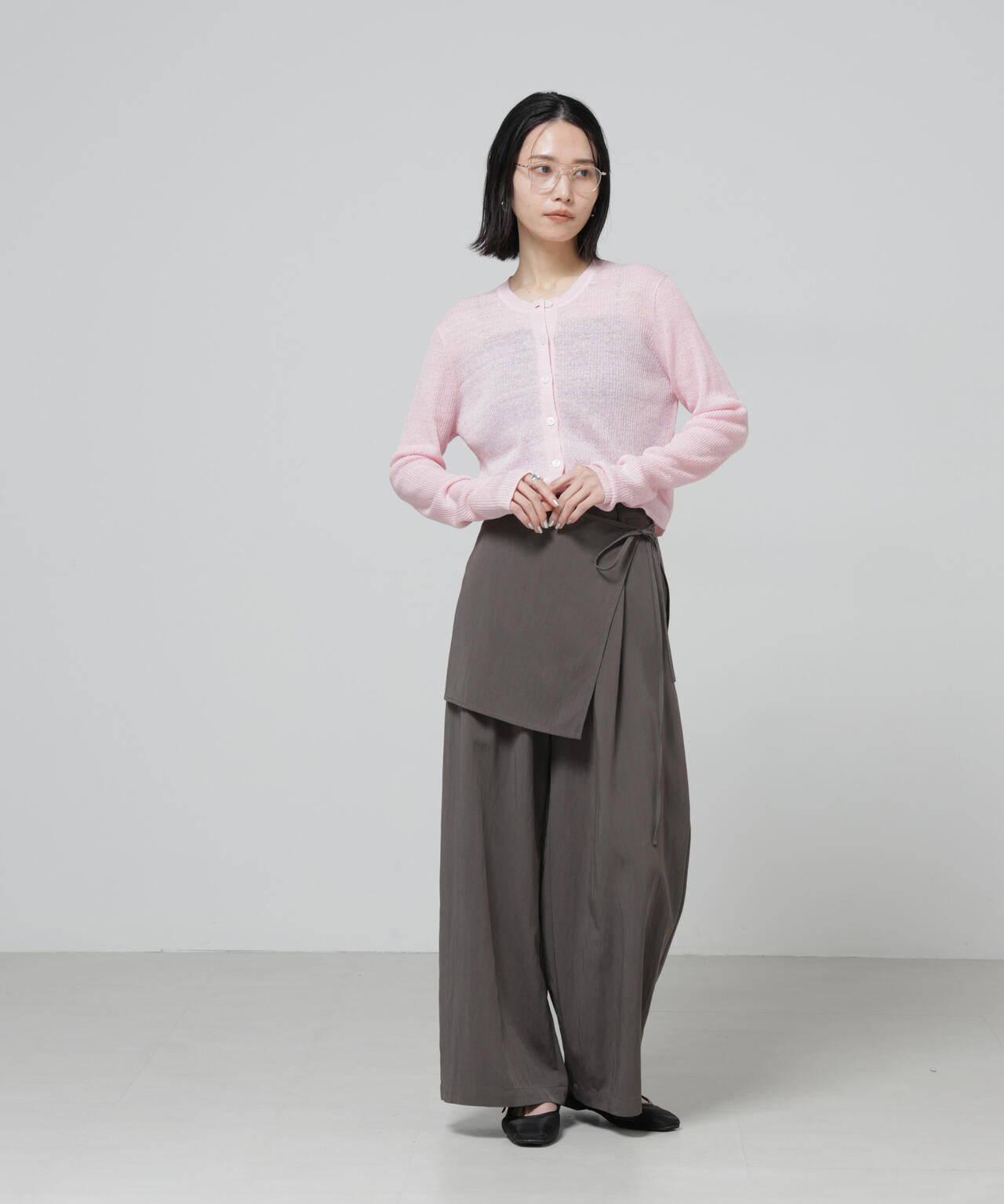 European Flax リブカーディガン 6696122320