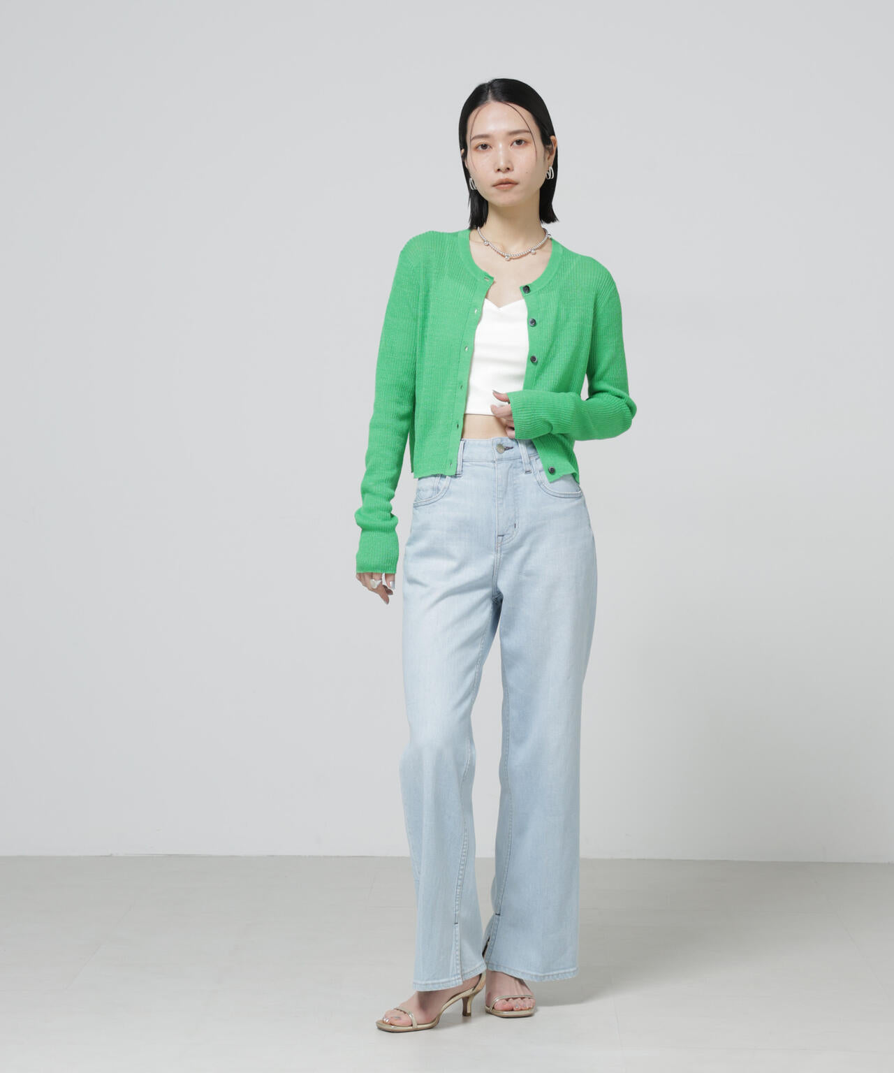 European Flax リブカーディガン 6696122320