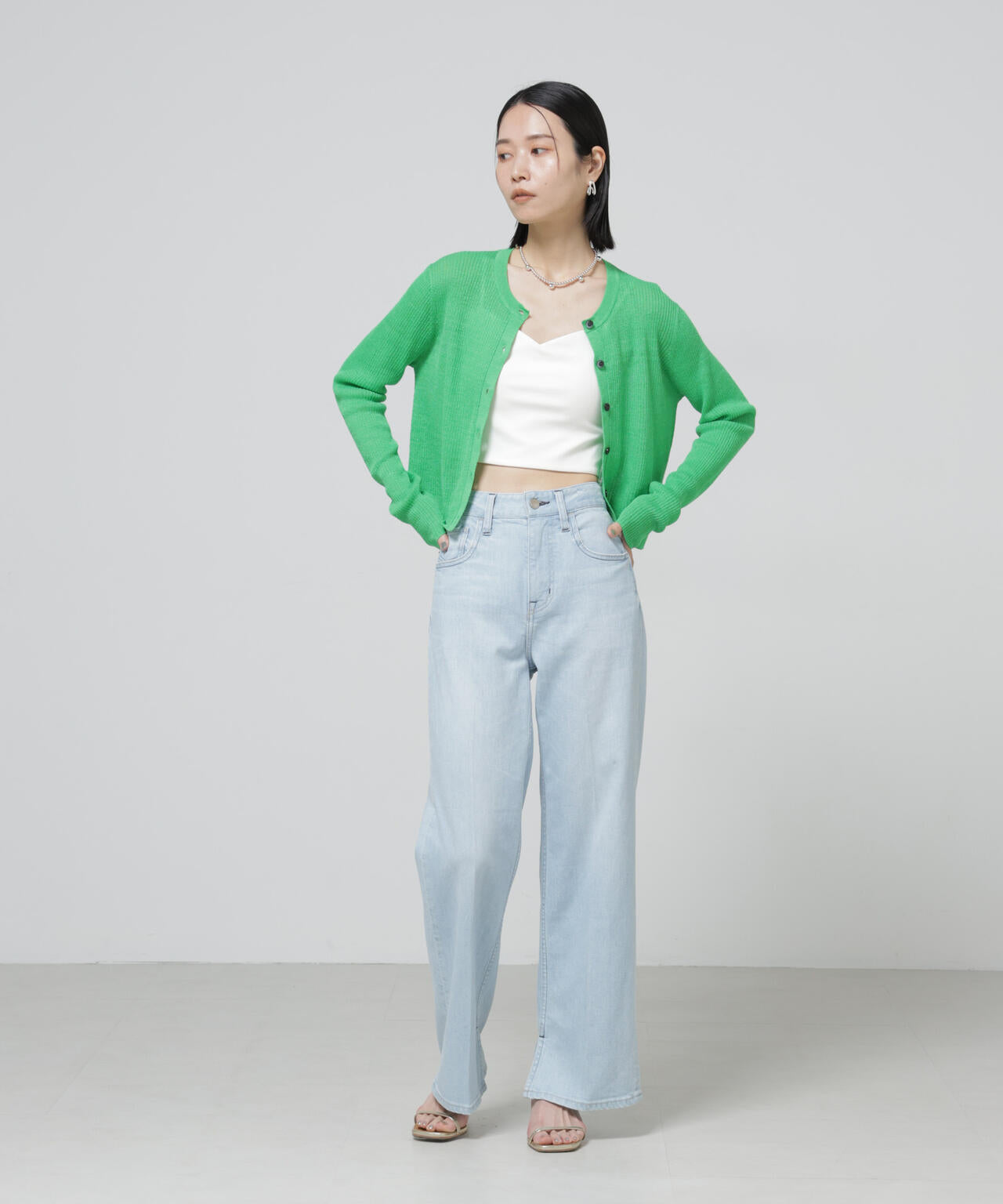 European Flax リブカーディガン 6696122320