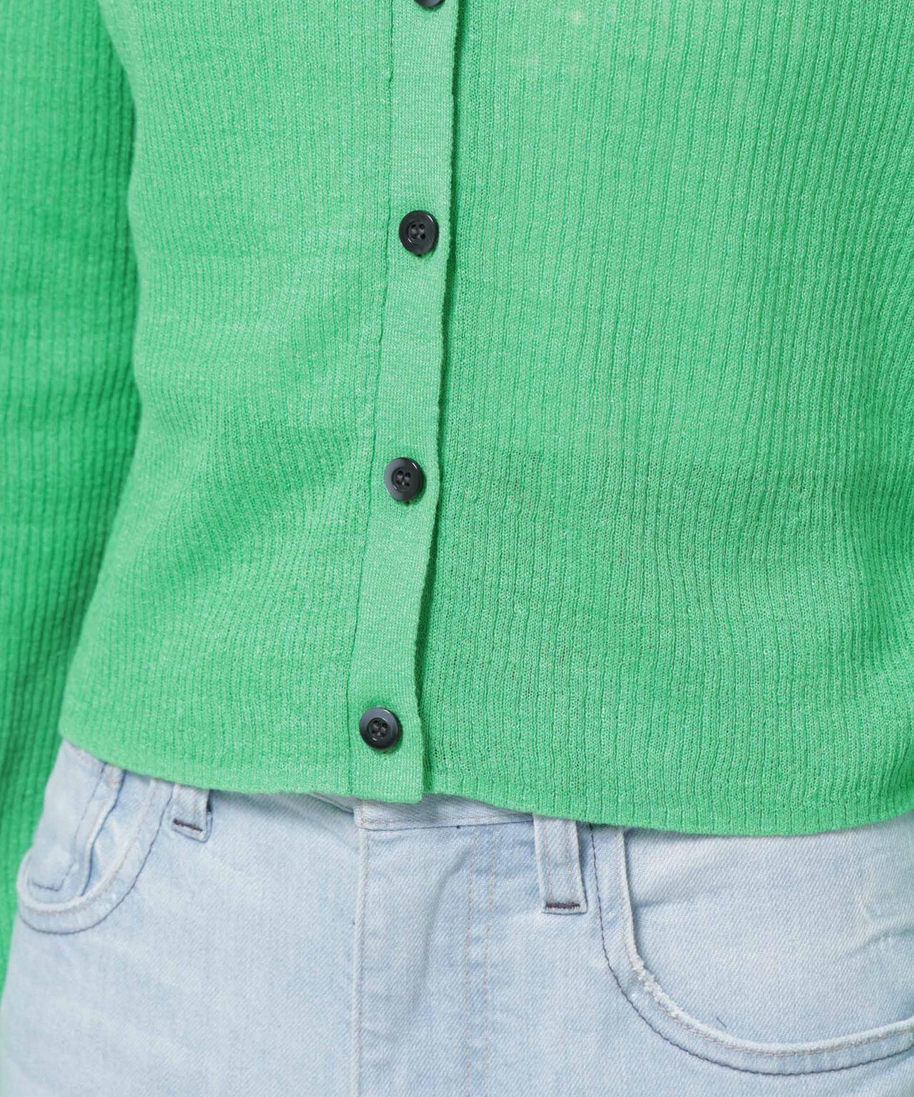 European Flax リブ カーディガン