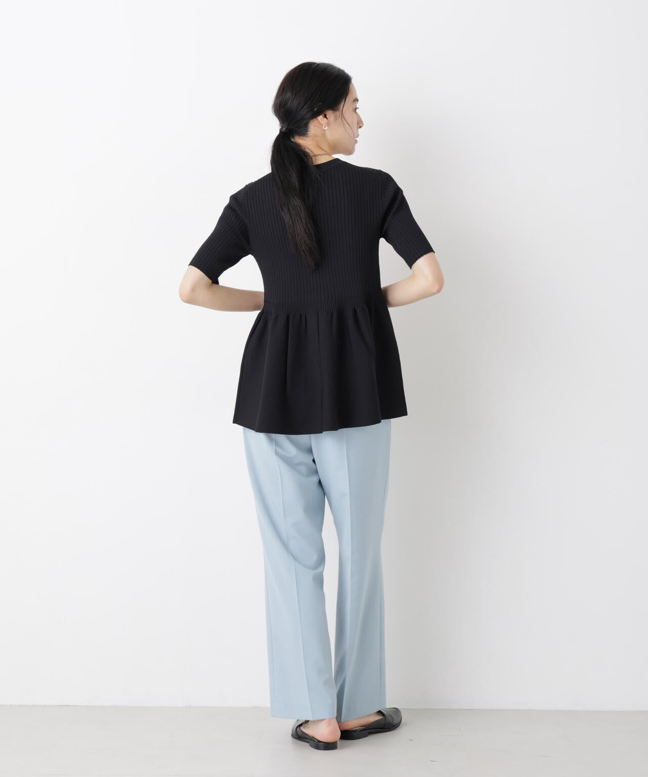 SUMMER VEIL KNIT ペプラム ニットカーディガン