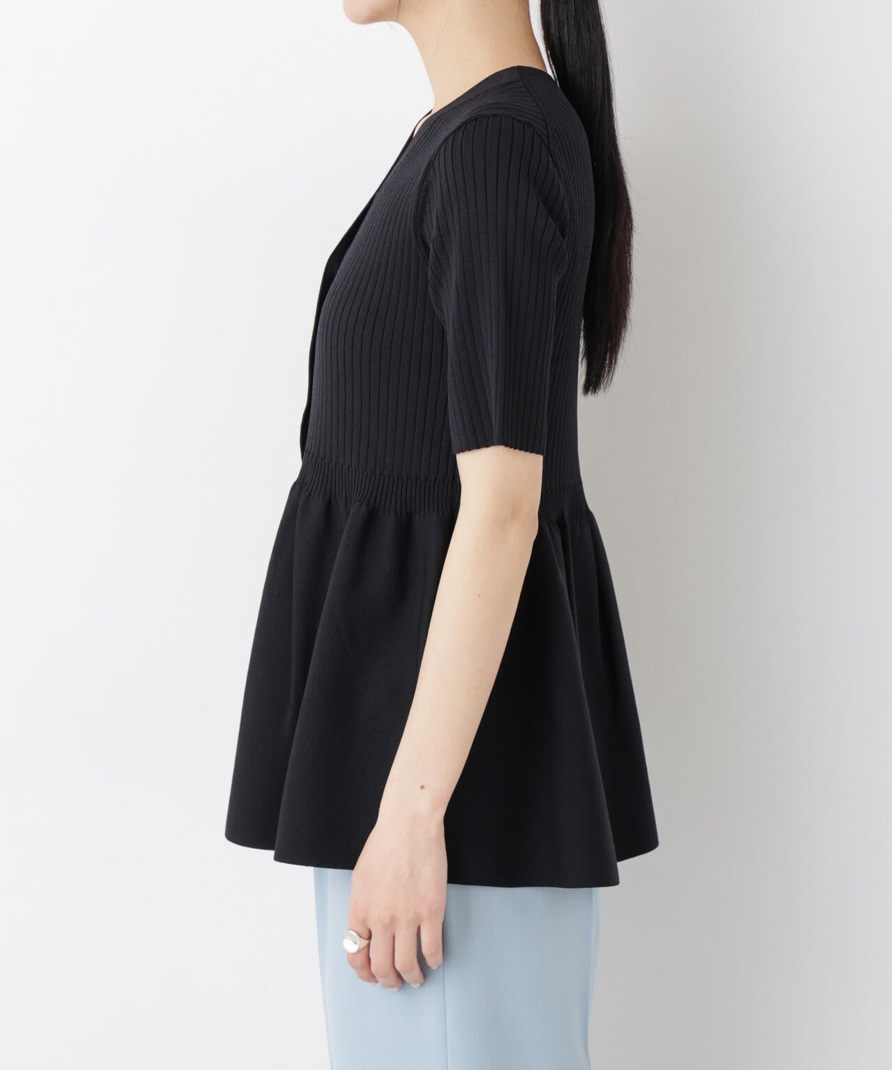 SUMMER VEIL KNIT ペプラム ニットカーディガン