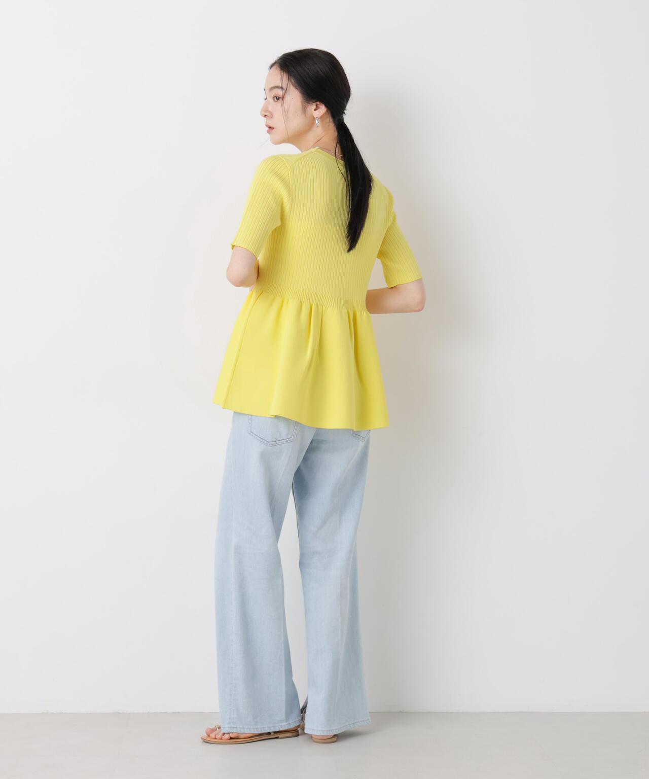 SUMMER VEIL KNIT ペプラム ニットカーディガン