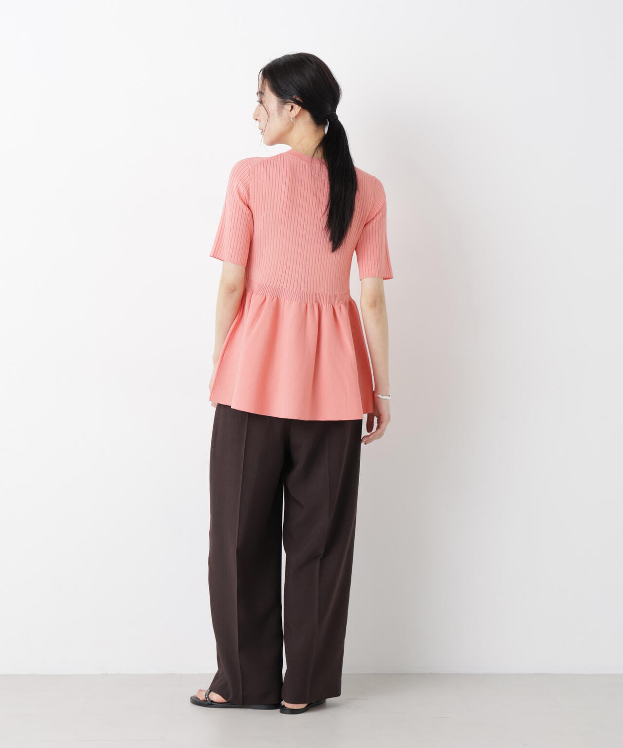 SUMMER VEIL KNIT ペプラム ニットカーディガン