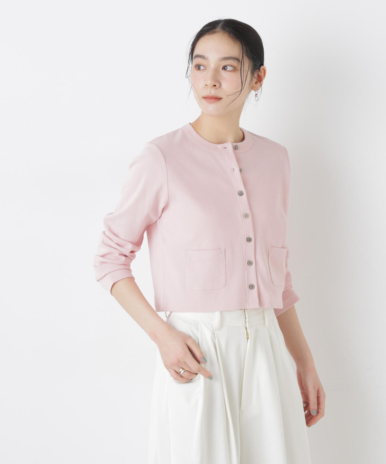 強撚コットンコンパクトカーディガン 6696123302