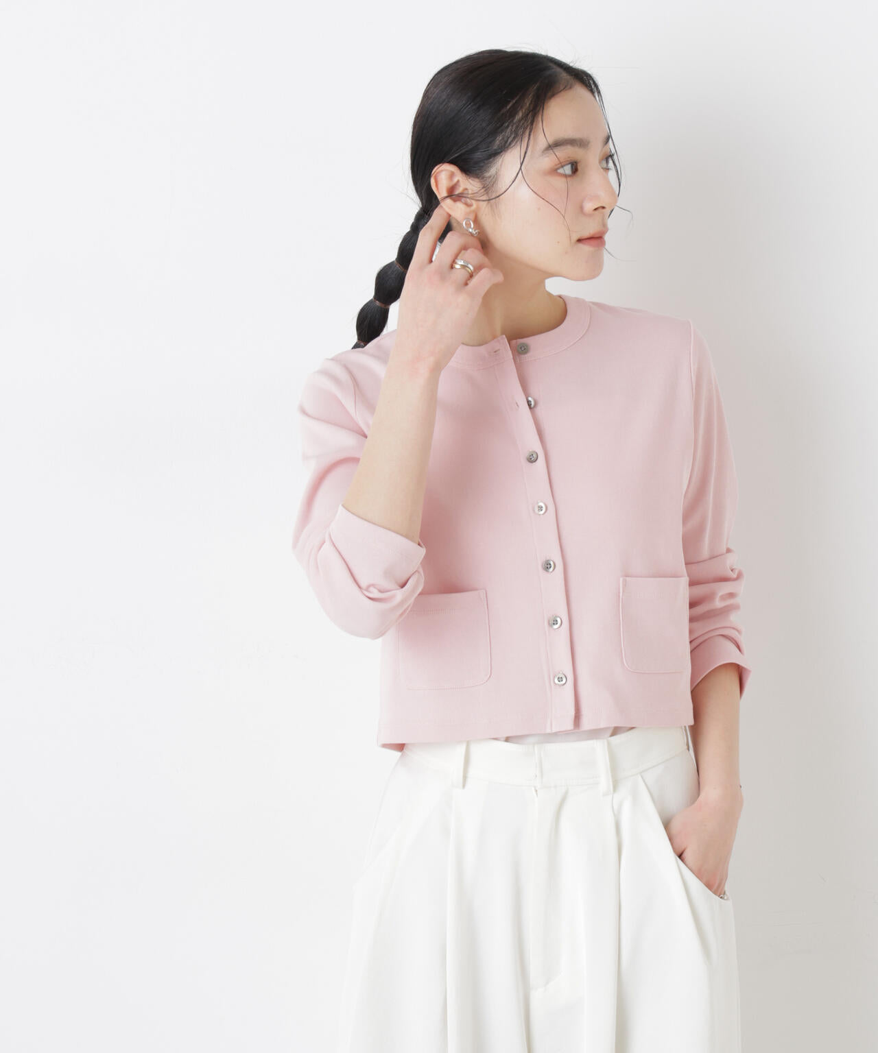 強撚コットンコンパクトカーディガン 6696123302