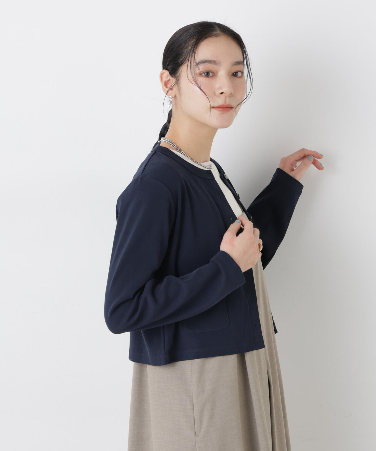 強撚コットンコンパクトカーディガン 6696123302