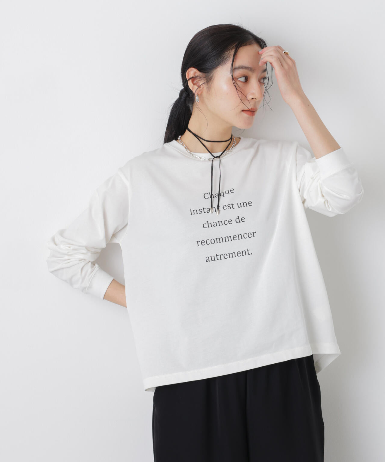 ロゴプリントロングスリーブTシャツ 6696123305