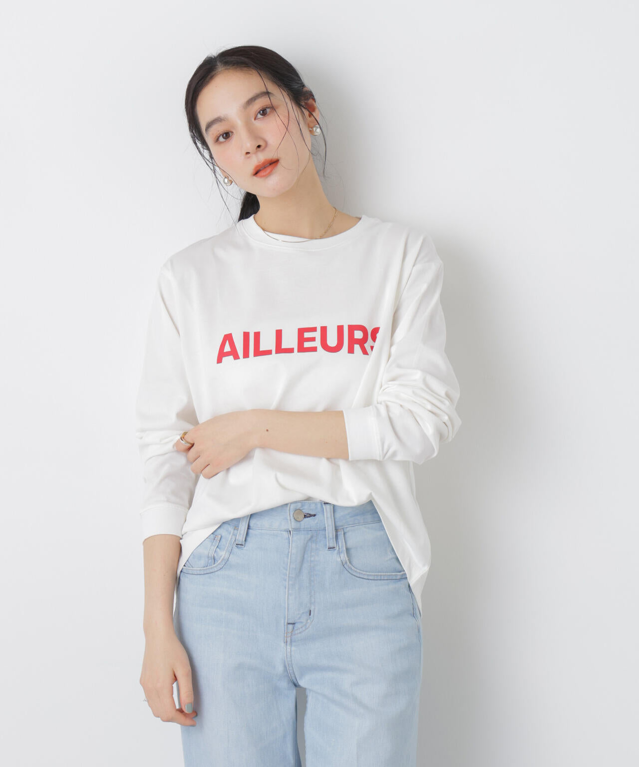 6(ROKU) ロゴプリントロングスリーブTシャツ ロゴ プリン ロングスリーブ Tシャツ