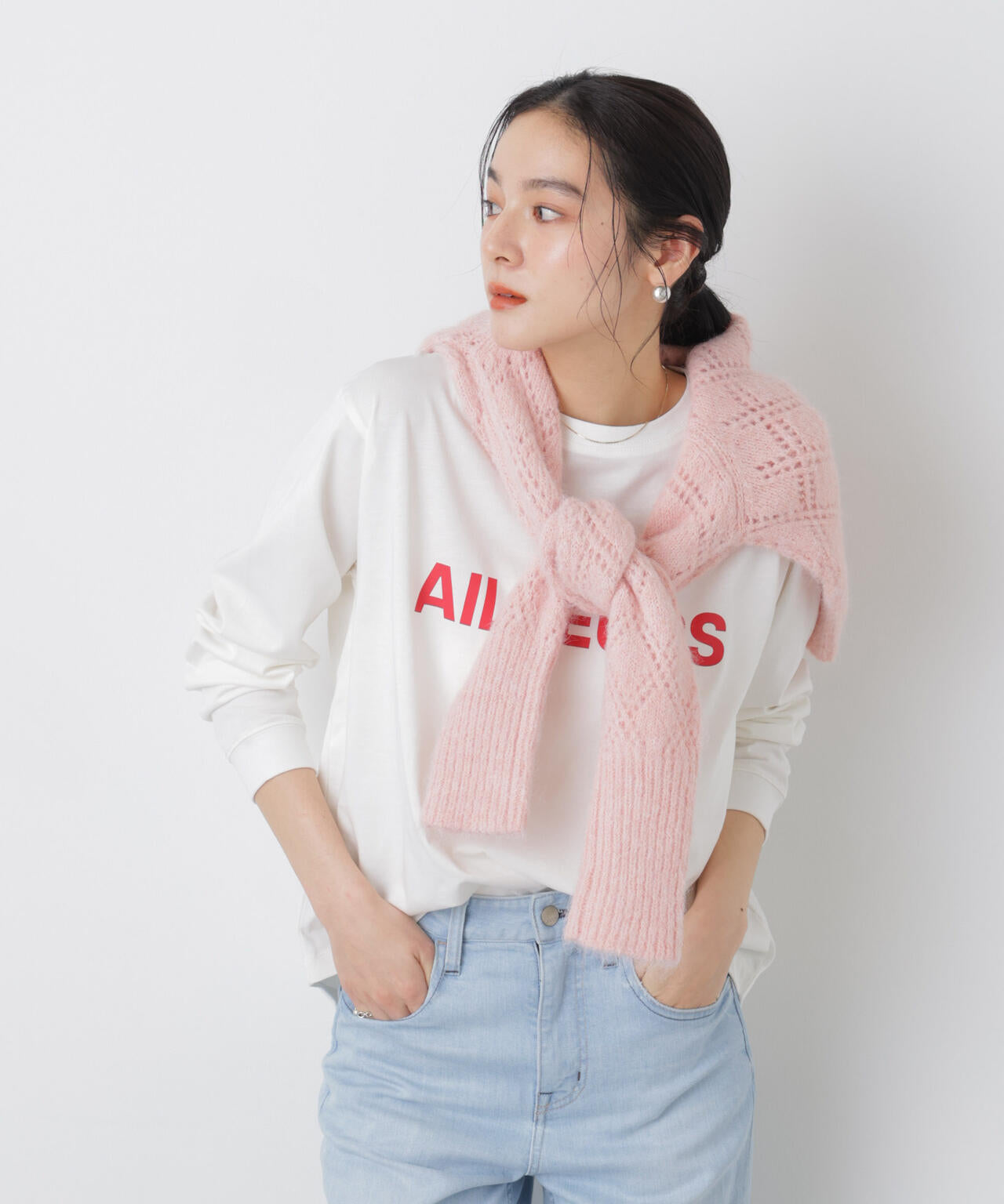 ロゴ プリン ロングスリーブ Tシャツ