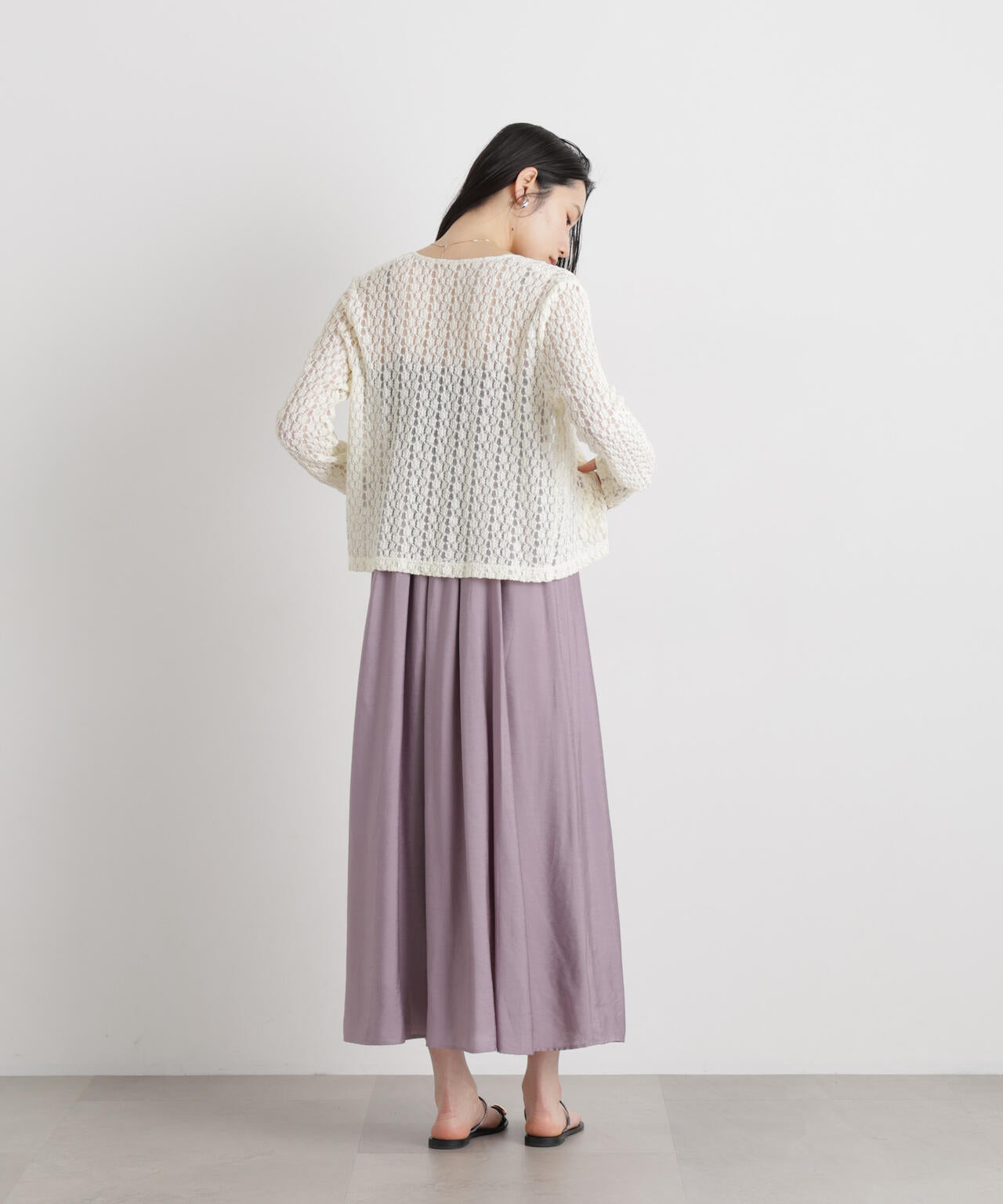 シュリンク レース カット カーディガン