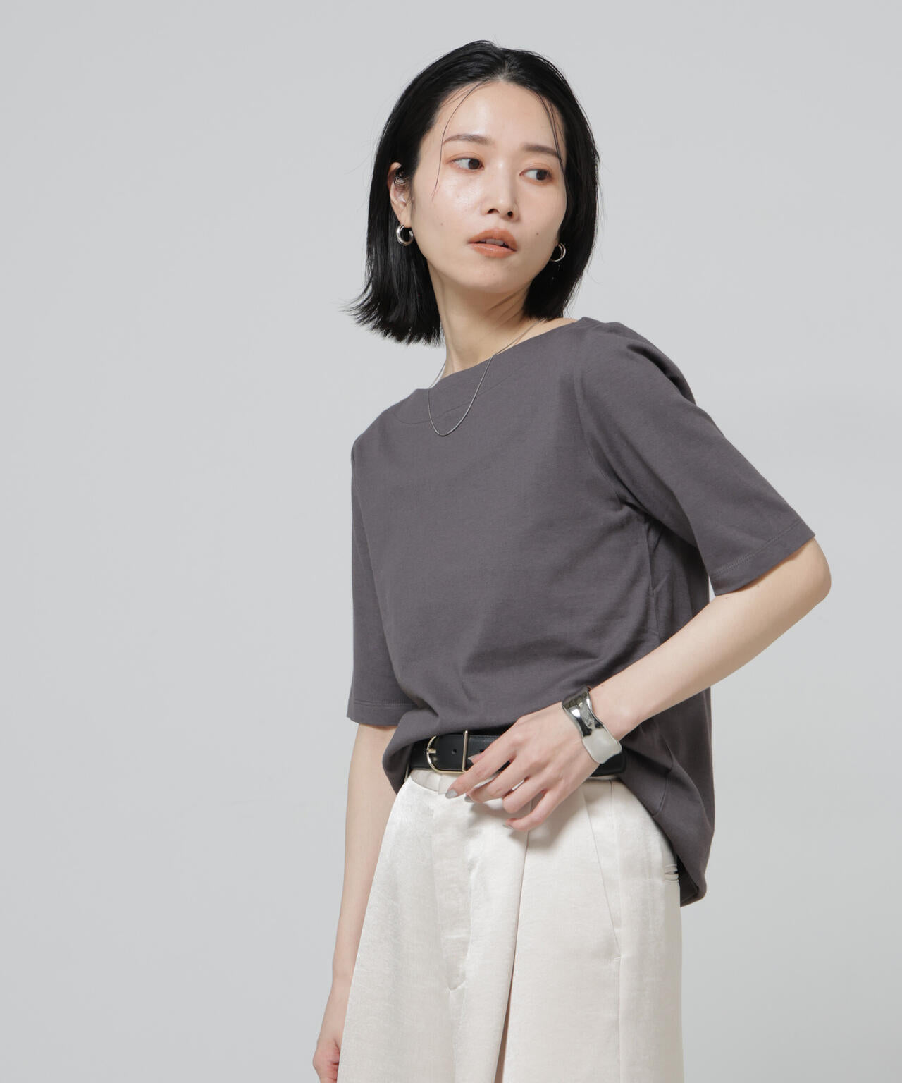 Anti Soaked (R) 汗染み防止 ボートネック Tシャツ