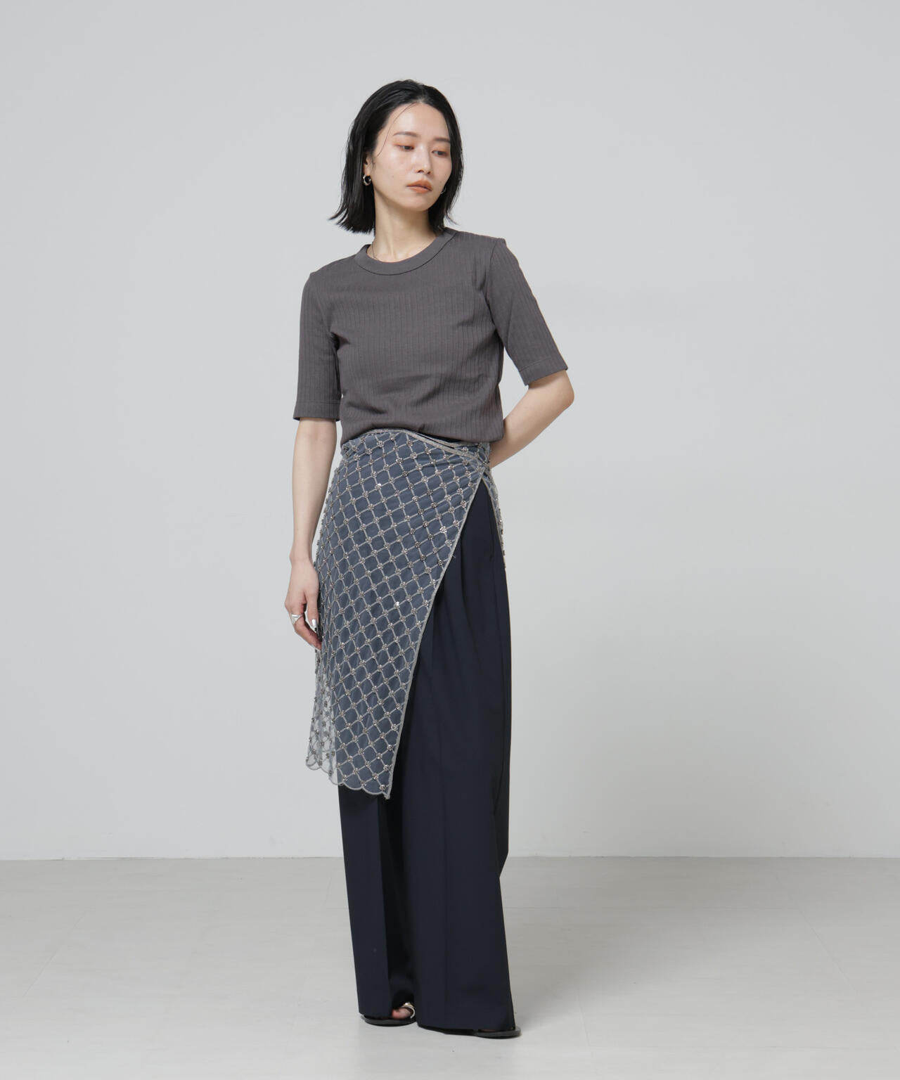 Anti Soaked(R) 汗染み防止クルーネックリブTシャツ 6696124304