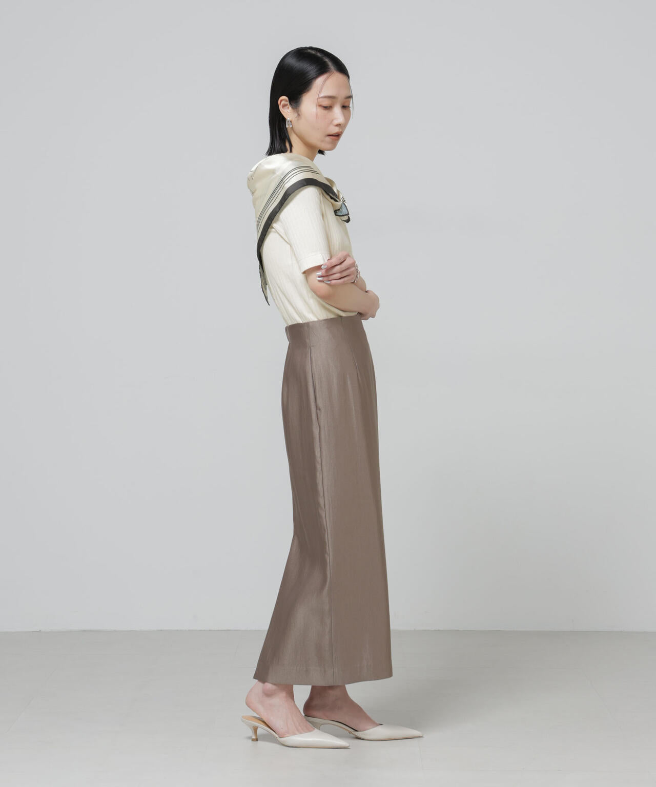 Anti Soaked(R) 汗染み防止クルーネックリブTシャツ 6696124304