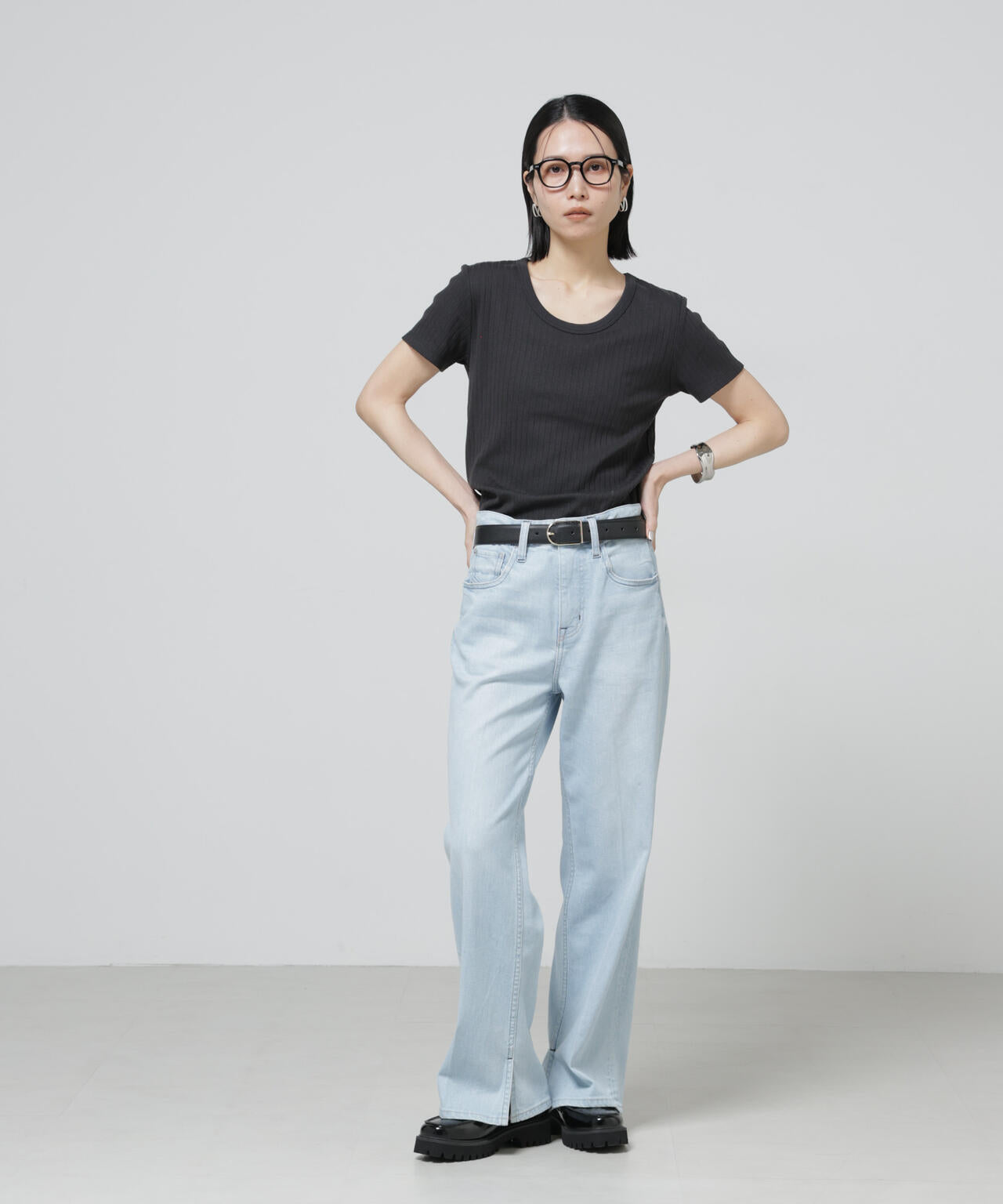 Anti Soaked(R) 汗染み防止コンパクトリブTシャツ 6696124305