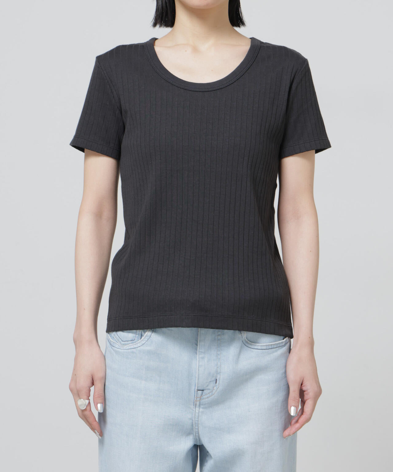 Anti Soaked(R) 汗染み防止コンパクトリブTシャツ 6696124305