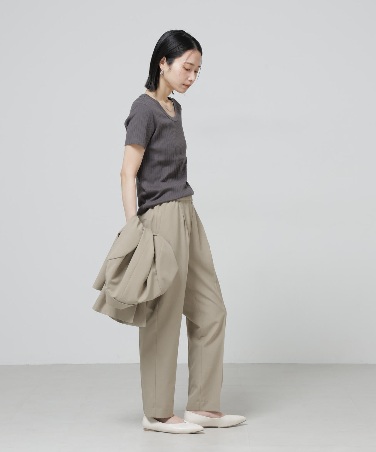 Anti Soaked(R) 汗染み防止コンパクトリブTシャツ 6696124305