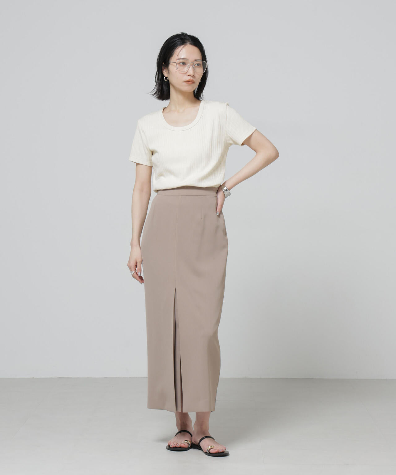 Anti Soaked(R) 汗染み防止コンパクトリブTシャツ 6696124305