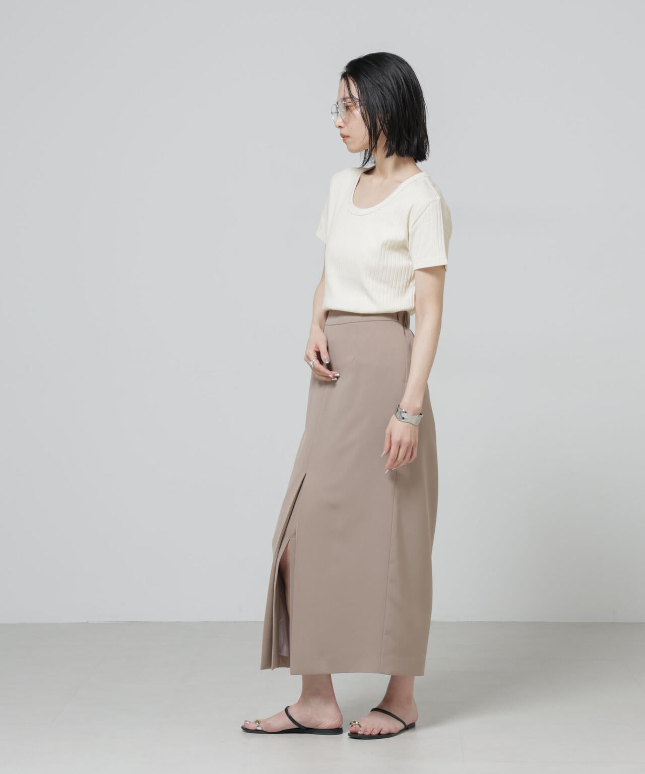 Anti Soaked(R) 汗染み防止コンパクトリブTシャツ 6696124305