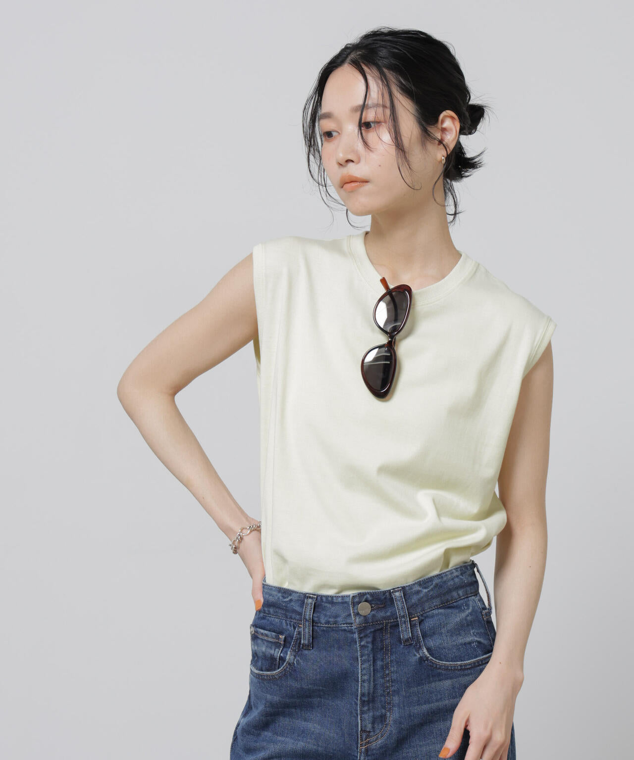 Anti Soaked(R) 汗染み防止 カラフル ノースリ Tシャツ