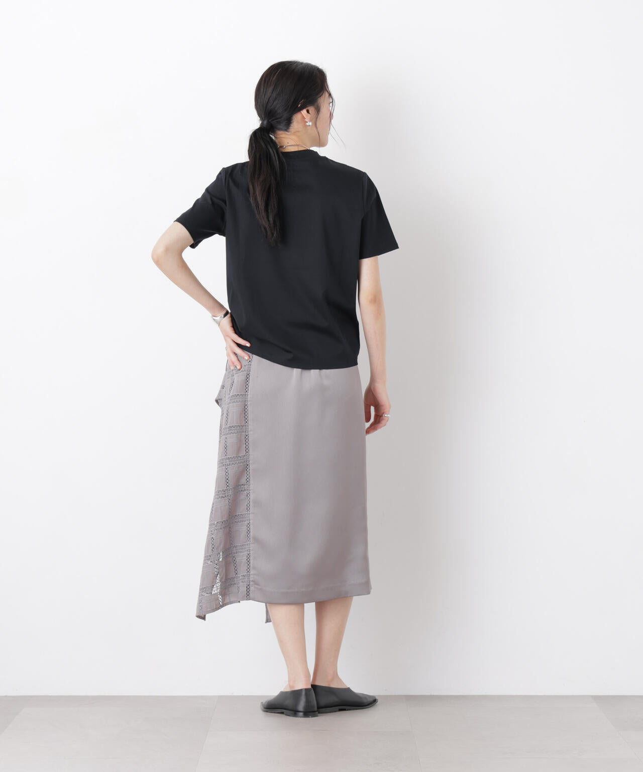 DressT/シルケットスムースモックネックTシャツ 6696124309