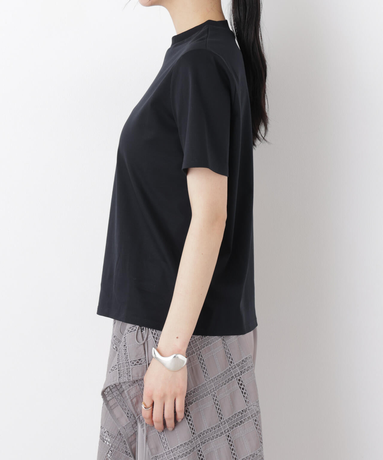 DressT/シルケットスムースモックネックTシャツ 6696124309