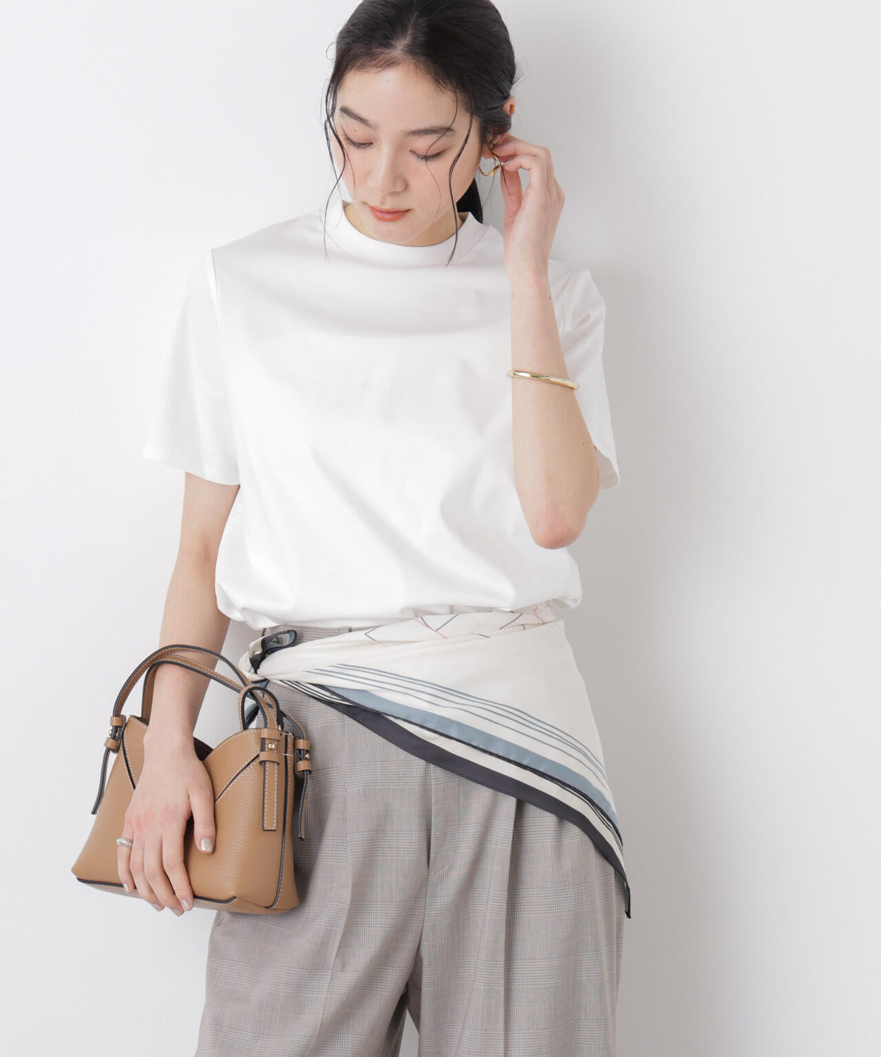 DressT/シルケットスムースモックネックTシャツ 6696124309