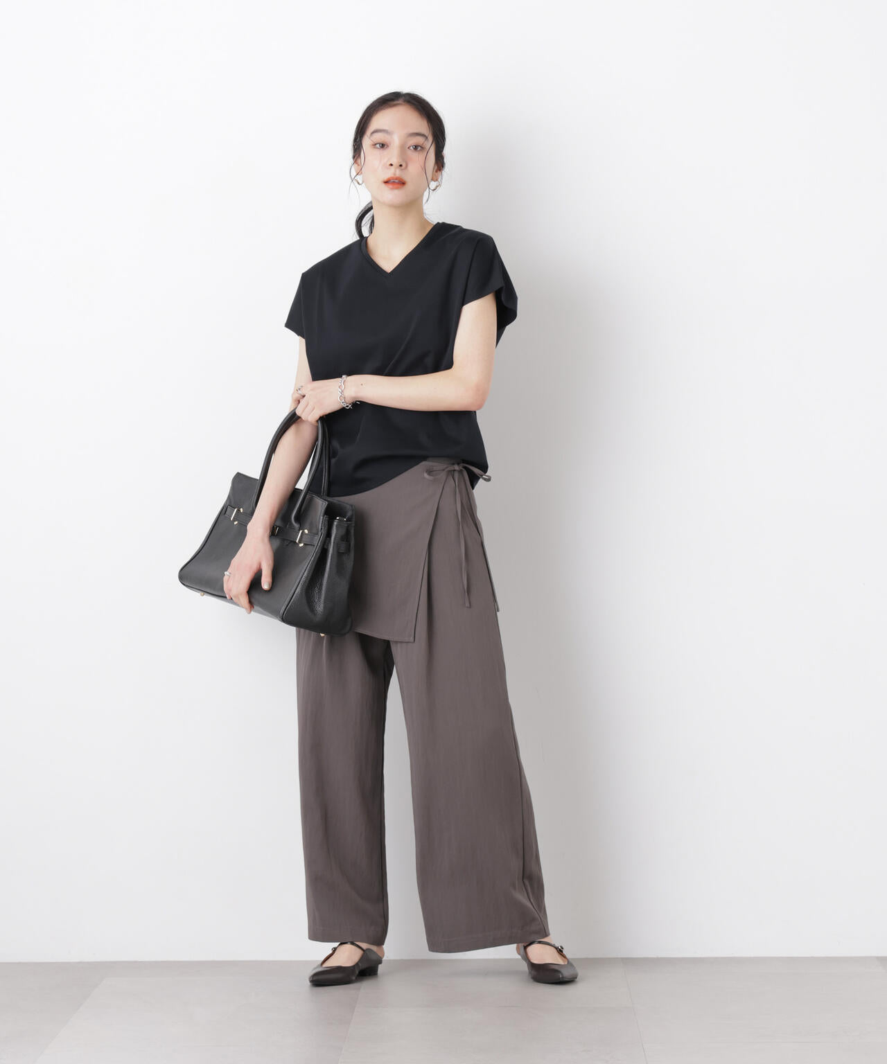 DressT/シルケットスムースVネックソフトドルマンTシャツ 6696124310