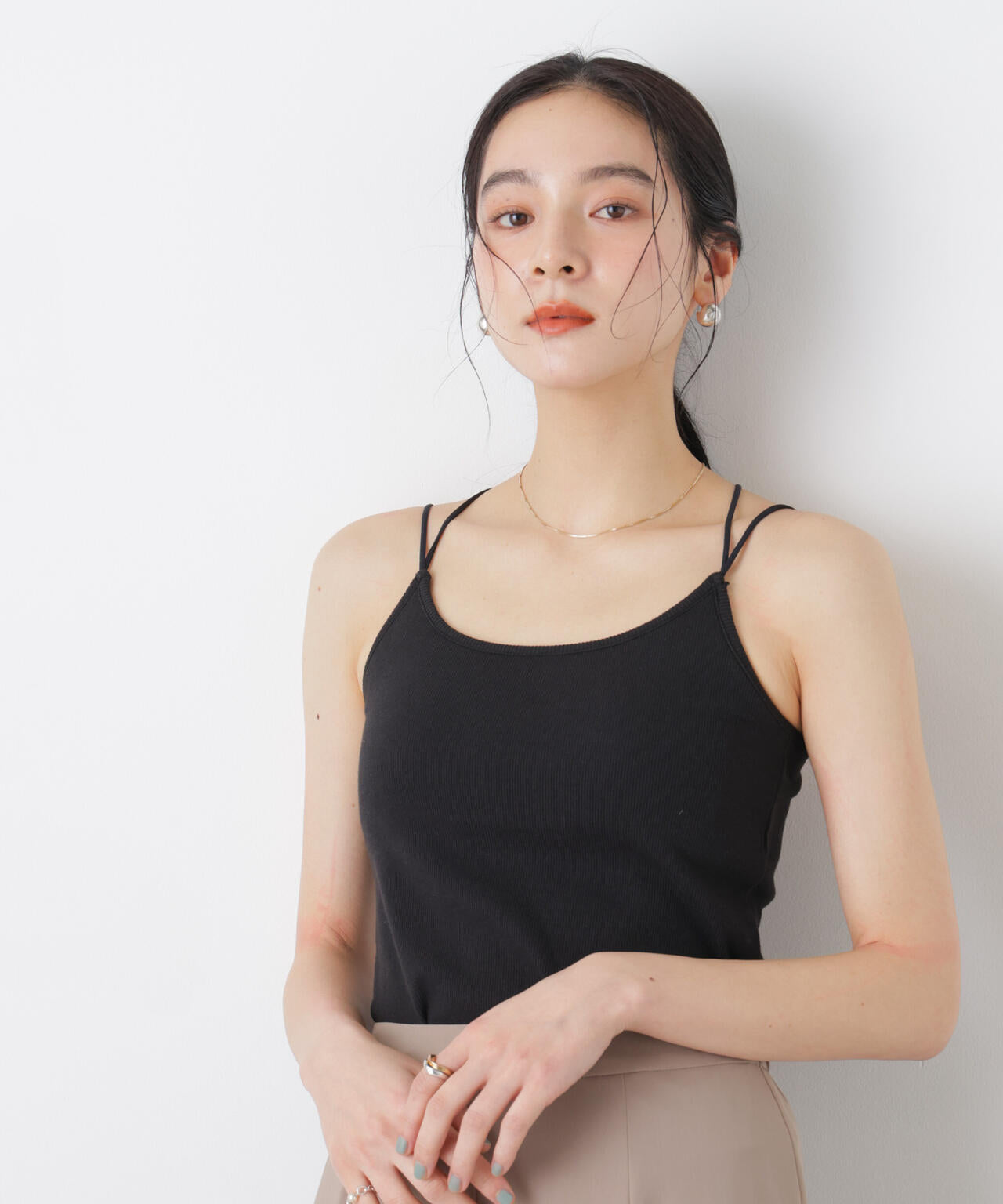 カップ付きバッククロスキャミソール 6696124311