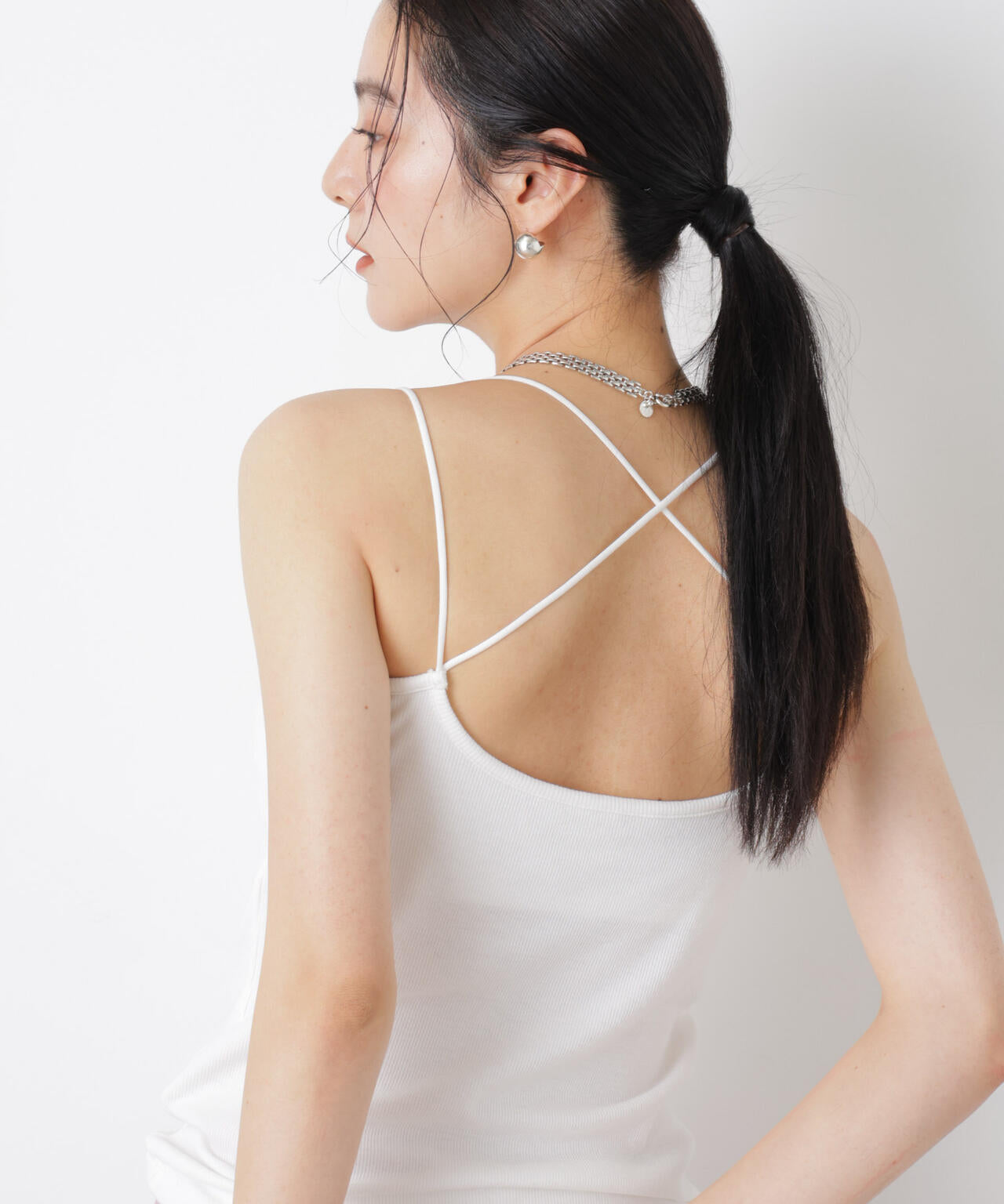 カップ付きバッククロスキャミソール 6696124311