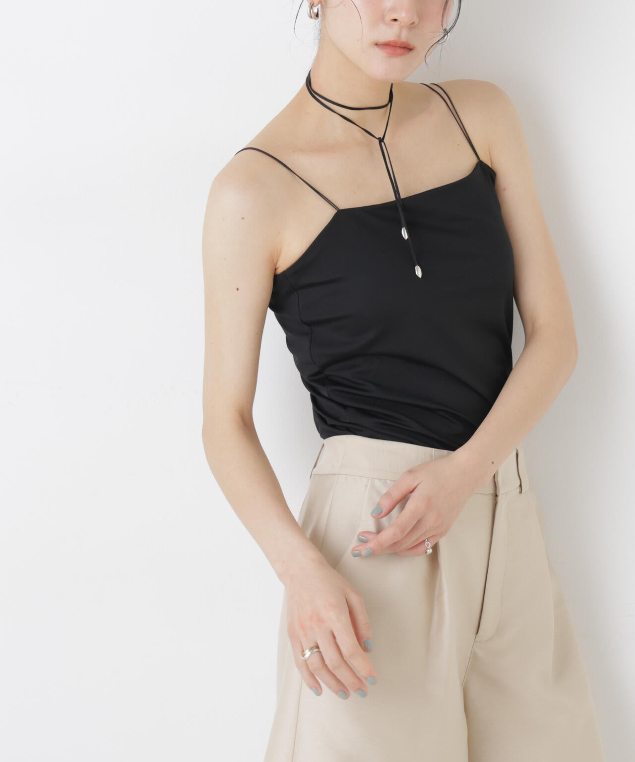 ストレッチポンチカップ付きベアトップキャミソール 6696124313
