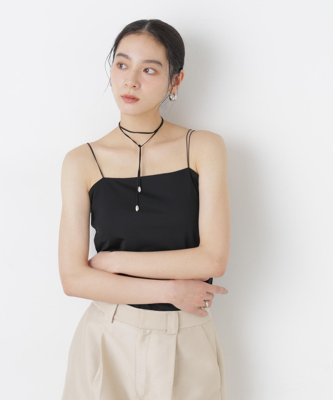 ストレッチポンチカップ付きベアトップキャミソール 6696124313