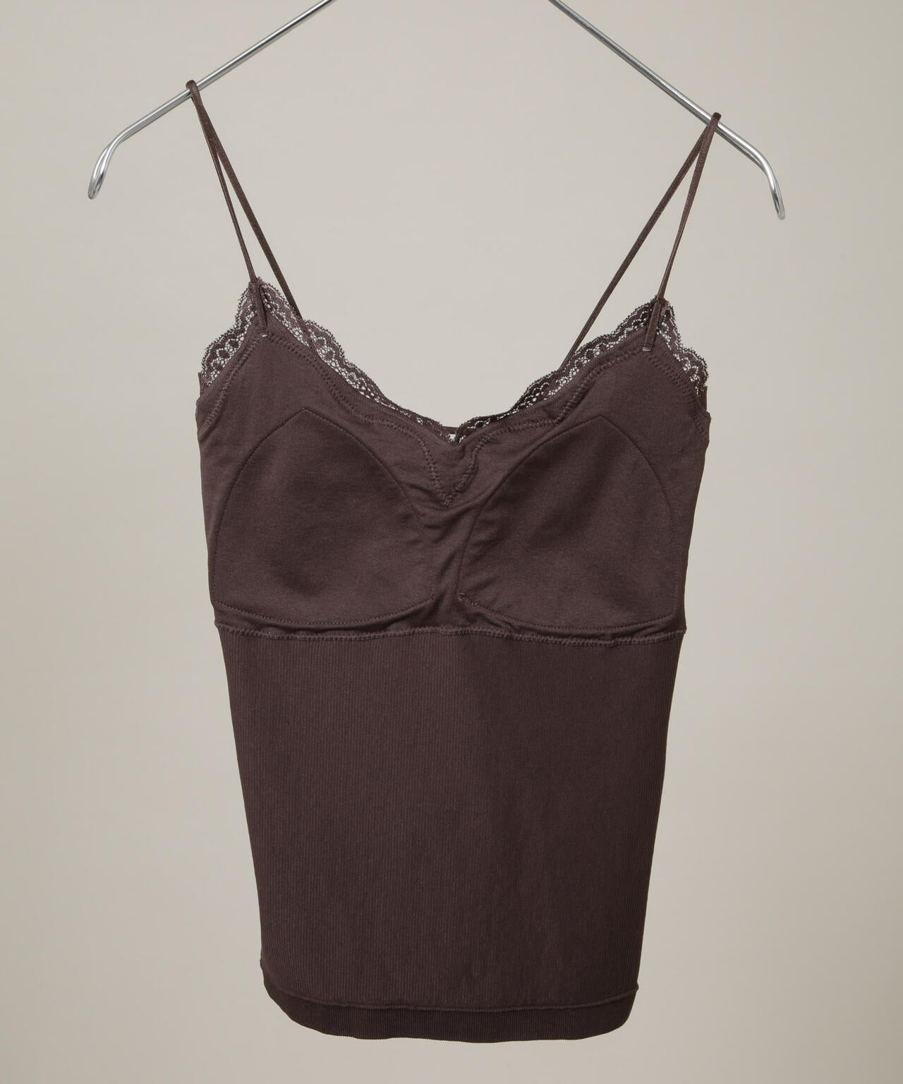 レースジャガードカップ付きキャミソール 6696124316