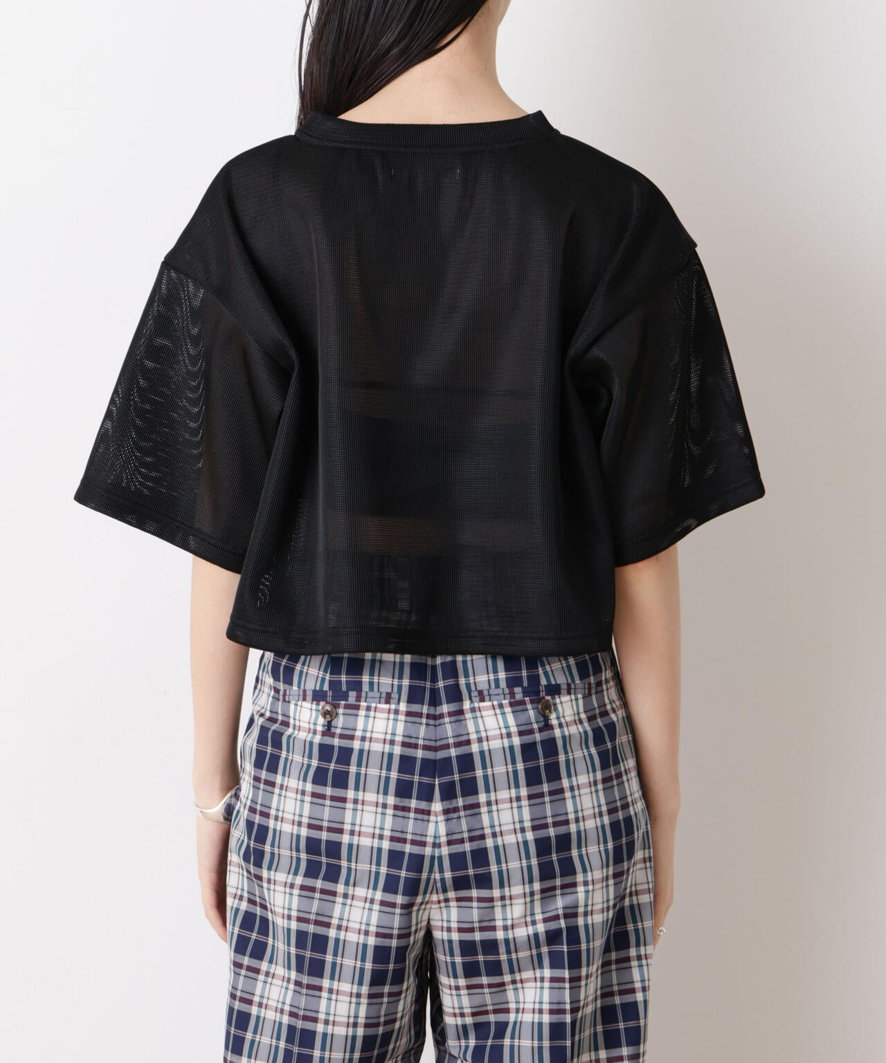 STEVELOUR」シアー メッシュ ショート トップス ( セットアップ 可)