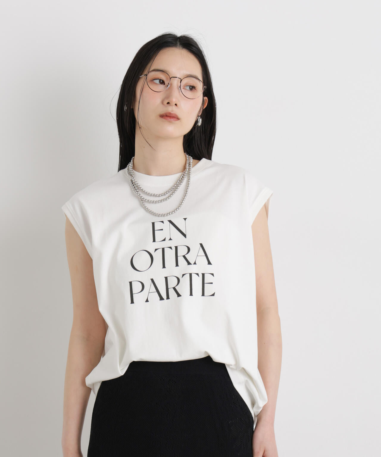 MINERALTEX(TM) ロゴプリント ノースリーブ Tシャツ