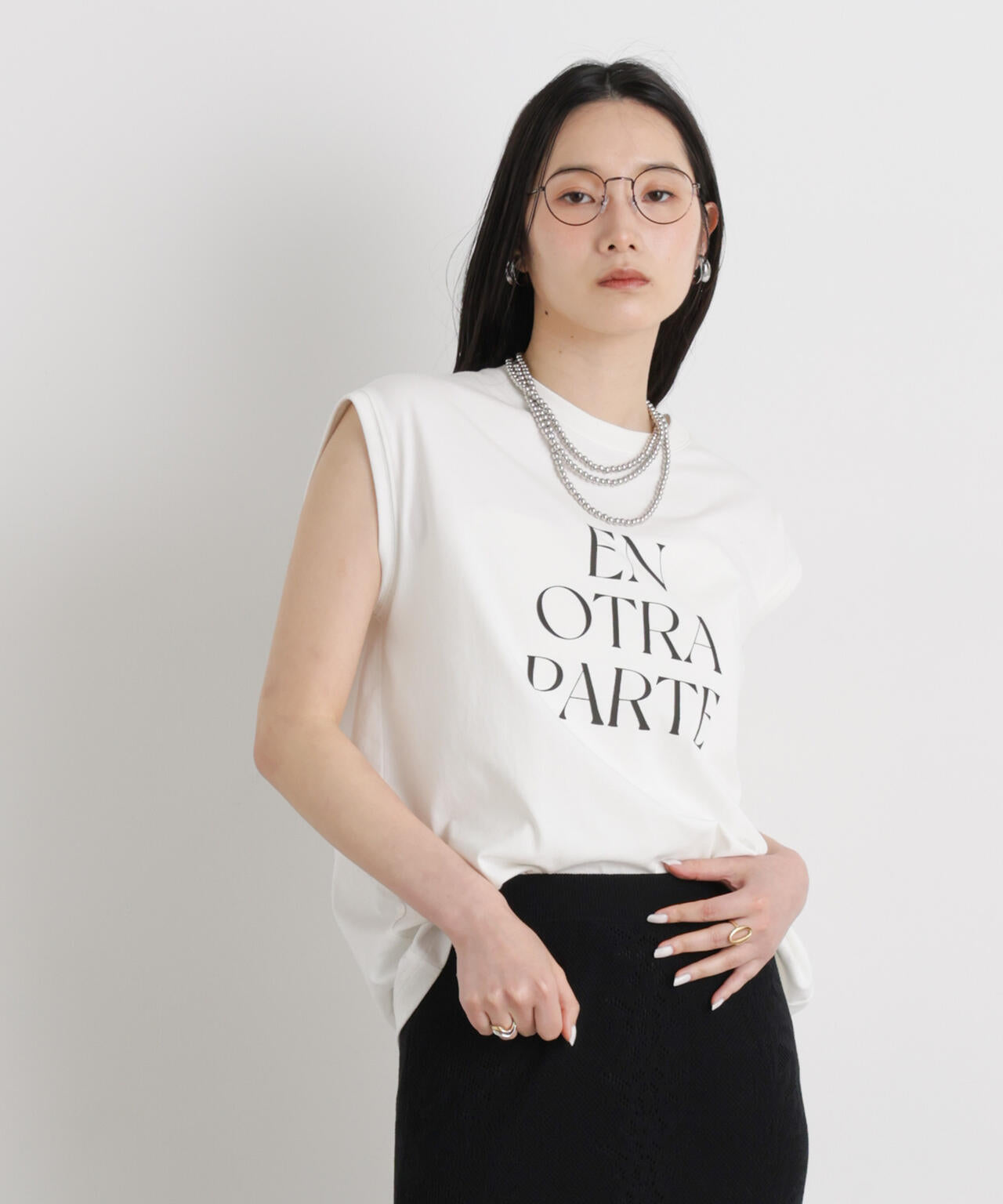 MINERALTEX(TM) ロゴプリント ノースリーブ Tシャツ