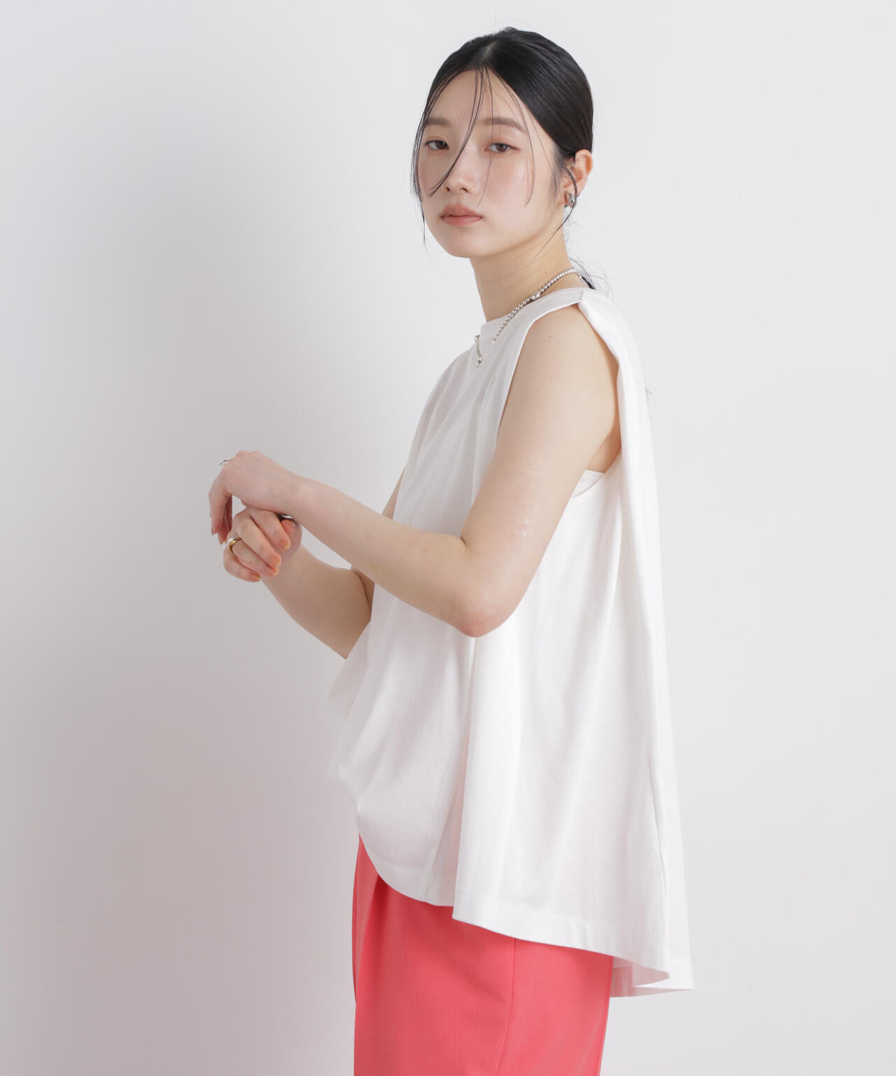NANOFINE ボックス フレア カット トップス