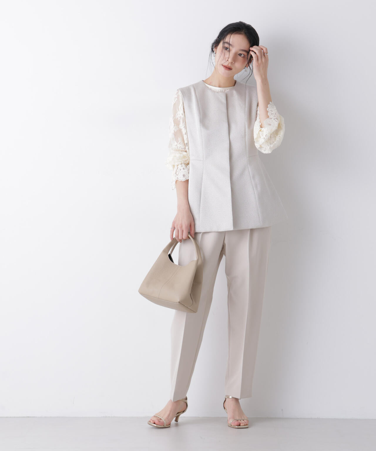 デイリーファンクション タック テーパード パンツ ( セットアップ 可)