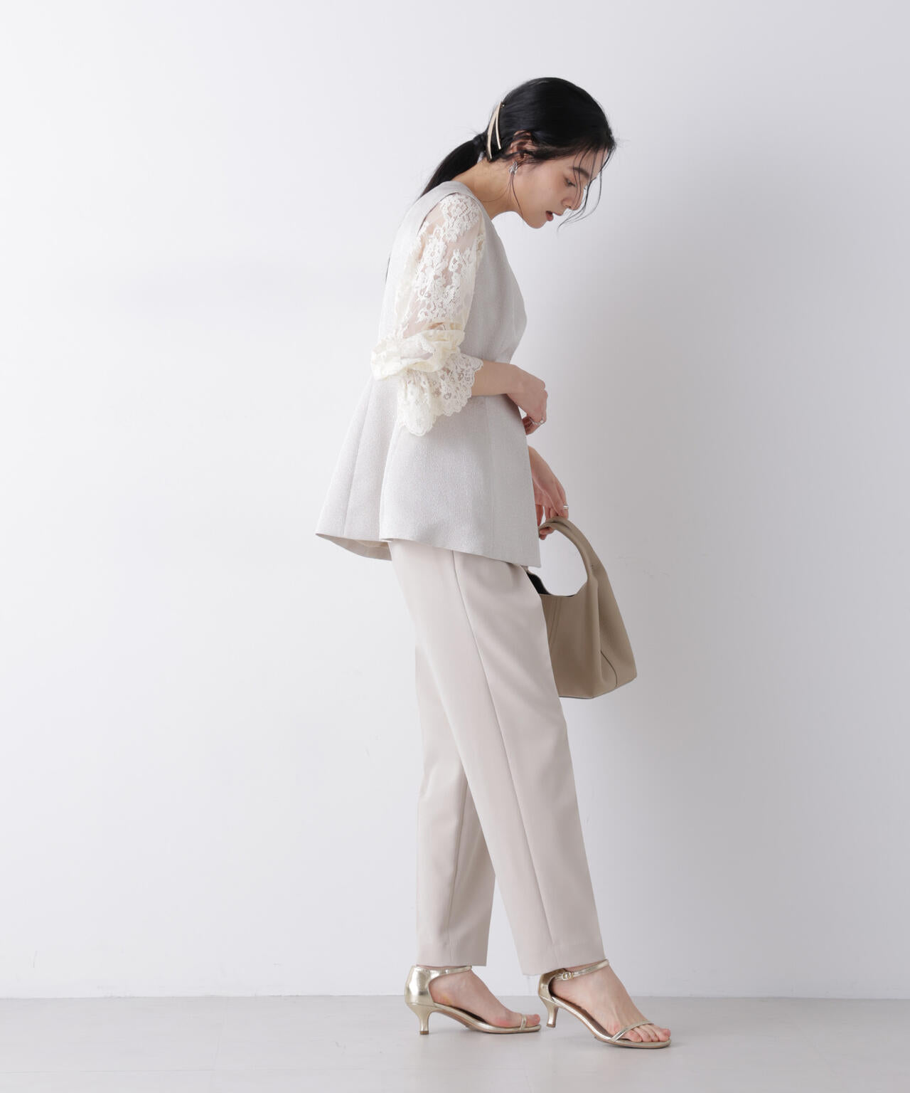 デイリーファンクション タック テーパード パンツ ( セットアップ 可)