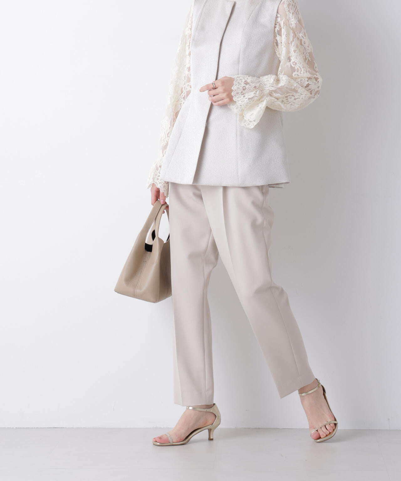 デイリーファンクション タック テーパード パンツ ( セットアップ 可)