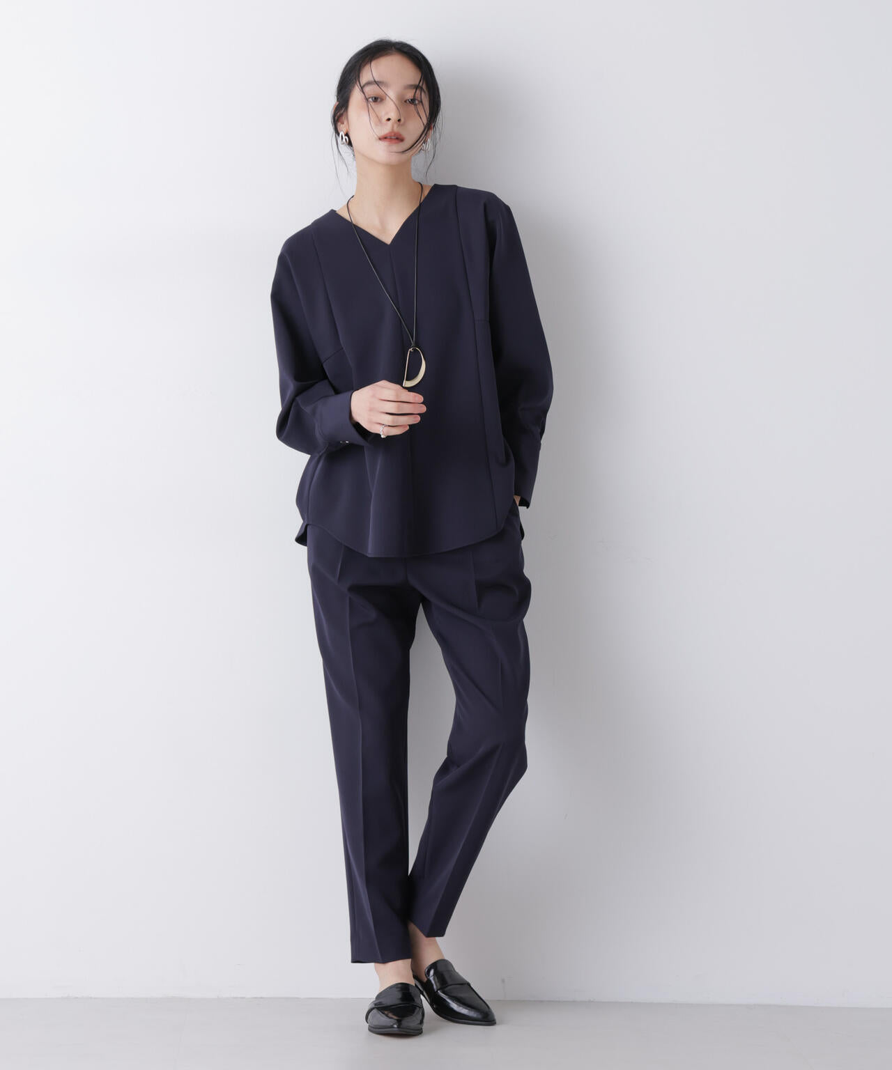 デイリーファンクション タック テーパード パンツ ( セットアップ 可)