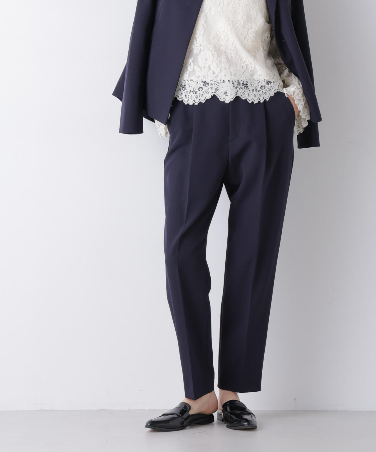 デイリーファンクション タック テーパード パンツ ( セットアップ 可)