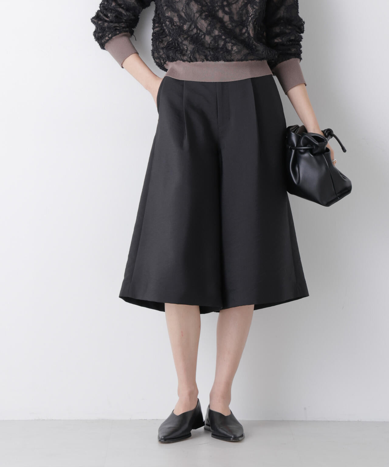 エアリーツイルボリュームキュロットパンツ 6696127304