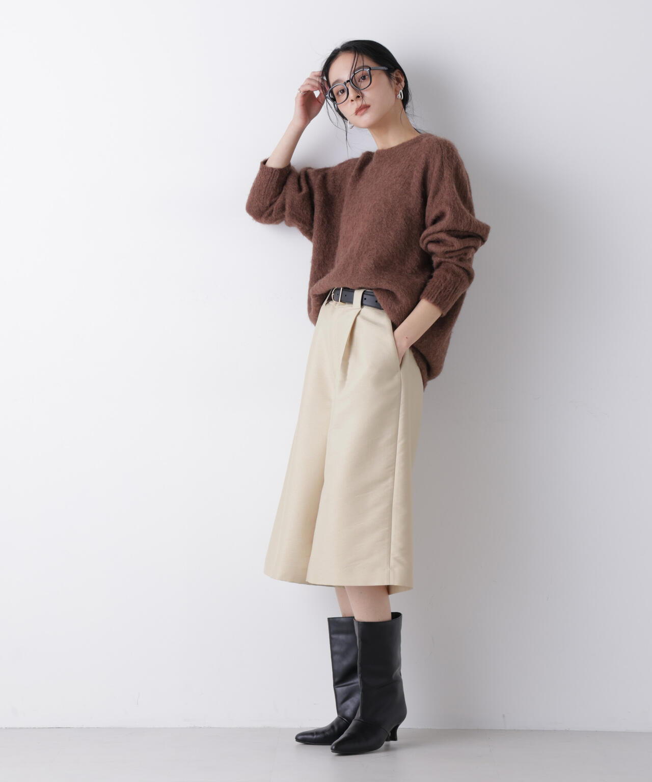 エアリーツイルボリュームキュロットパンツ 6696127304